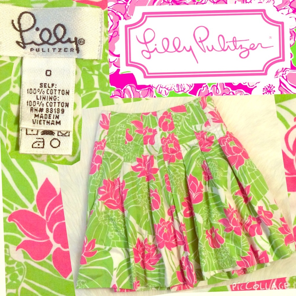 Lilly Pulitzer Fit & Flare Frog & Lily Skirt SZ.0